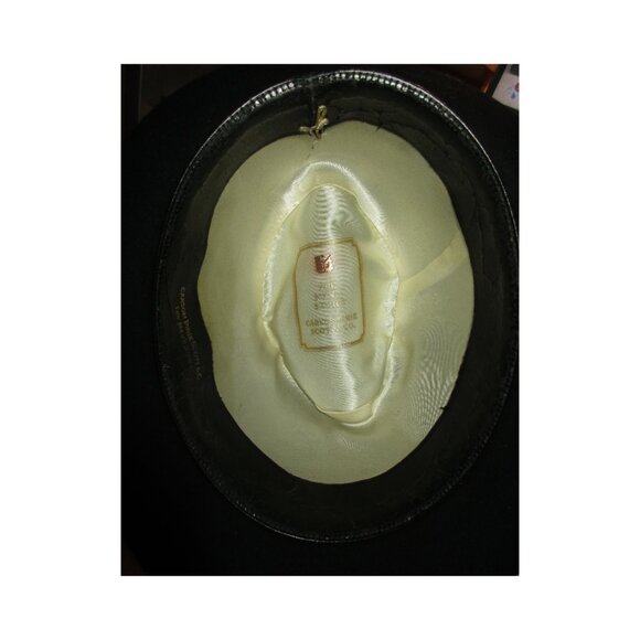 Vintage 50's Men's Black Fur Felt Fedora Hat Carson Pirie Scott The Men's Store - Picture 7 of 8